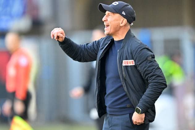 Paderborn, Home Deluxe Arena, 29 03 25, GER, Herren, 2 Bundesliga, Saison 2024 2025, SC Paderborn 07 1 FC Koeln Bild Trainer Gerhard STRUBER Koeln DFL regulations prohibit any use of photographs as image sequences and or quasi video NRW Germany