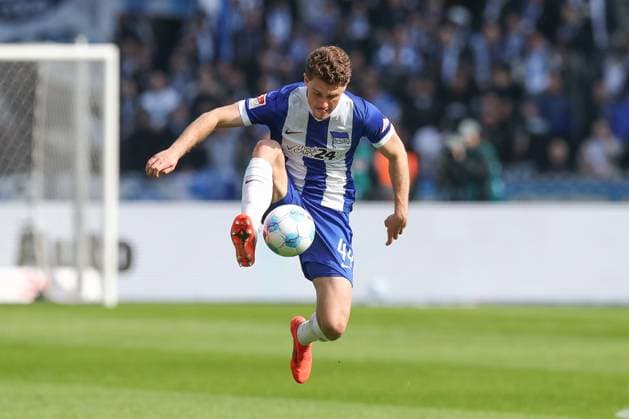 29 03 2025, xtgx, Soccer 2 Bundesliga, Hertha BSC Berlin Karlsruher SC emspor, v l Linus Gechter Hertha, 44 DFL DFB REGULATIONS PROHIBIT ANY USE OF PHOTOGRAPHS as IMAGE SEQUENCES and or QUASI VIDEO Berlin