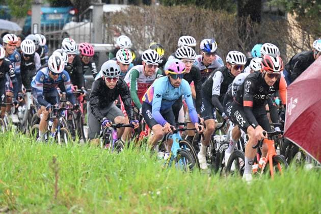 Radsport, Settimana Coppi e Bartali, 5. Etappe 29-03-2025 Settimana Internazionale Coppi E Bartali; Tappa 05 Brisighella - Forli; 2025, Unibet - Tietema Rickts; Carboni, Giovanni; Rocca Delle Caminate; 