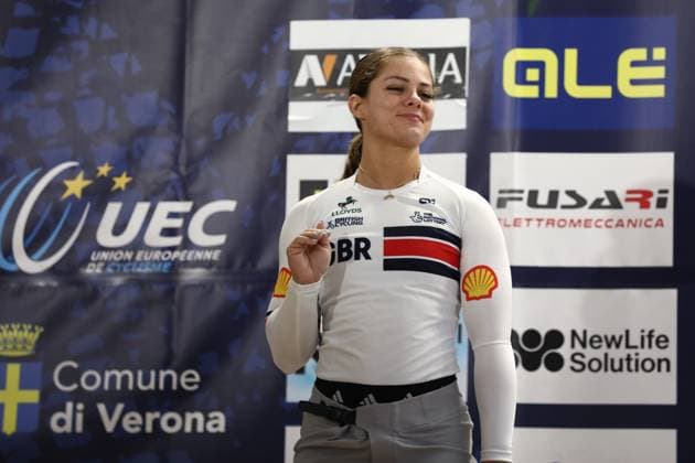 Radsport, BMX, UEC European Cup in Verona - Siegerehrung March 29, 2025, Verona, Veneto, Italy: BETHANY SHRIEVER of Great Britain is second in the Women Elite of the UEC BMX European Cup Round 1 in Verona, Italy Verona Italy - ZUMAc179 20250329_zep_c179_023 Copyright: xMickaelxChavetx
