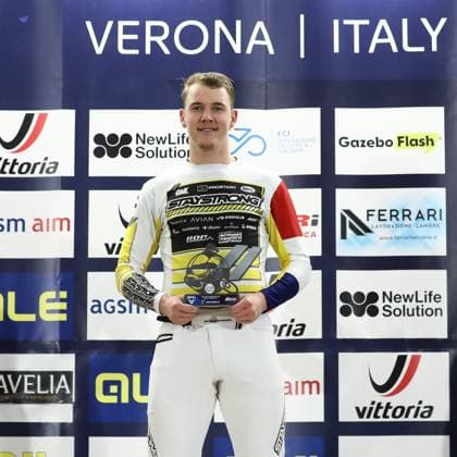 Radsport, BMX, UEC European Cup in Verona - Siegerehrung March 29, 2025, Verona, Veneto, Italy: CASPER PIPERS of Netherlands wins the Men Under 23 of the UEC BMX European Cup Round 1 in Verona, Italy Verona Italy - ZUMAc179 20250329_zep_c179_030 Copyright: xMickaelxChavetx