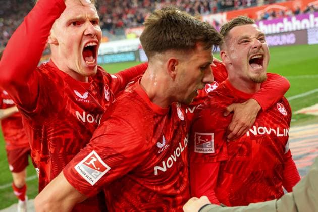 29 03 2025, xmohx, Fußball 2 Bundesliga, 1 FC Kaiserslautern Fortuna Duesseldorf v l Marlon Ritter Kaiserslautern celebrates the 1 0 DFL DFB REGULATIONS PROHIBIT ANY USE OF PHOTOGRAPHS as IMAGE SEQUENCES and or QUASI VIDEO Kaiserslautern