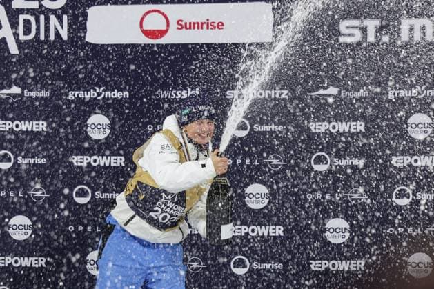FREE STYLE, SNOWBOARD - FIS SX and SB WC Engadin 2025 SANKT MORITZ,SWITZERLAND,29.MAR.25 - FREE SKI - FIS Freestyle Ski and Snowboard World Championships, Big Air, finals, ladies, men. Image shows Flora Tabanelli (ITA).  GEPAxpictures xMatthiasxTrinkl