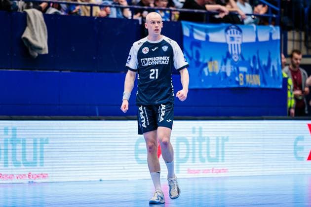Leve Carstensen TBV Lemgo Lippe, 21 cheers GER, TBV Lemgo Lippe vs SG Flensburg Handewitt, Handball, 1 Bundesliga, 24 Matchday, Season 2024 2025, 29 03 2025 GER, TBV Lemgo Lippe vs SG Flensburg Handewitt, Handball, 1 Bundesliga, 24 Matchday, Season 2024 2025, 29 03 2025 Lemgo Copyright: xEibner-Pressefoto JanxRollingerx EP_JSK
