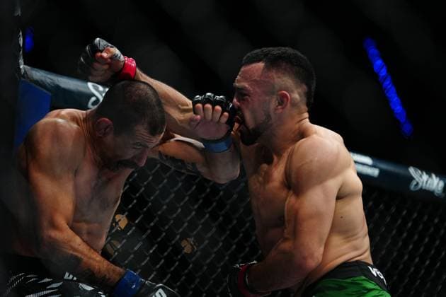 UFC Fight Night - Moreno vs Erceg MEXICO CITY, MEXICO - MARCH 29: Rafa Garcia and Vinc Pichel meet in the octagon for a 3-round bout at UFC Fight Night - Moreno vs Erceg at Arena CDMX on March 29, 2025 in Mexico City, Mexico (Photo by Louis Grasse PxImages) Mexico City, Mexico Arena CDMX LAS VEGAS, NV United States Copyright: xLouisxGrassex
