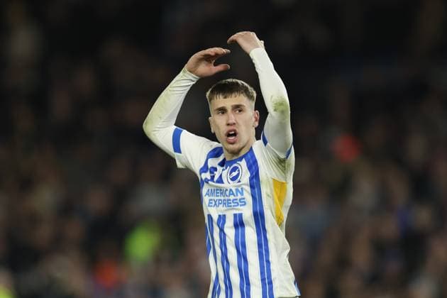 Brighton, England, March 29th 2025: Brajan Gruda of Brighton & Hove Albion during the FA Cup match between Brighton & Hove Albion and Nottingham Forest at the American Express Stadium in Brighton, England (Alexander Canillas SPP) Copyright: xAlexanderxCanillas SPPx spp-en-AlCa-9U2A0482