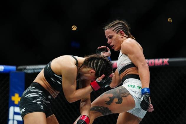 March 29, 2025, Mexico City, Mexico, Las Vegas, Nv, United States: Loopy Godinez and Julia Polastri meet in the octagon for a 3-round bout at UFC Fight Night - Moreno vs Erceg at Arena CDMX on March 29, 2025 in Mexico City, Mexico ( PxImages) Mexico City, Mexico United States - ZUMAp175 20250329_zsa_p175_180 Copyright: xLouisxGrassex