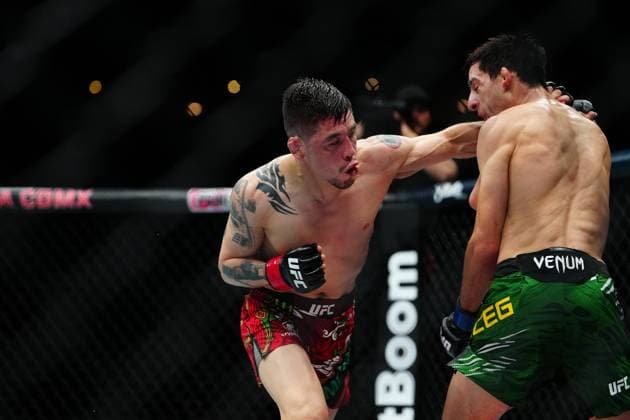 UFC Fight Night - Moreno vs Erceg MEXICO CITY, MEXICO - MARCH 29: Brandon Moreno and Steve Erceg meet in the octagon for a 5-round bout at UFC Fight Night - Moreno vs Erceg at Arena CDMX on March 29, 2025 in Mexico City, Mexico (Photo by Louis Grasse PxImages) Mexico City, Mexico Arena CDMX LAS VEGAS, NV United States Copyright: xLouisxGrassex