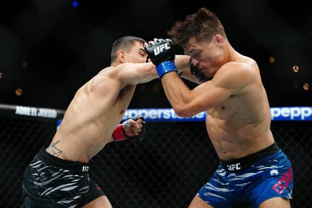 March 29, 2025, Mexico City, Mexico, Las Vegas, Nv, United States: Manuel Torres and Drew Dober meet in the octagon for a 5-round bout at UFC Fight Night - Moreno vs Erceg at Arena CDMX on March 29, 2025 in Mexico City, Mexico ( PxImages) Mexico City, Mexico United States - ZUMAp175 20250329_zsa_p175_575 Copyright: xLouisxGrassex