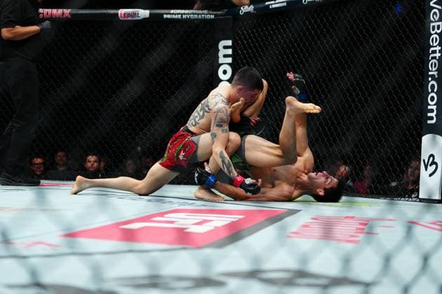 March 29, 2025, Mexico City, Mexico, Las Vegas, Nv, United States: Brandon Moreno and Steve Erceg meet in the octagon for a 5-round bout at UFC Fight Night - Moreno vs Erceg at Arena CDMX on March 29, 2025 in Mexico City, Mexico ( PxImages) Mexico City, Mexico United States - ZUMAp175 20250329_zsa_p175_658 Copyright: xLouisxGrassex