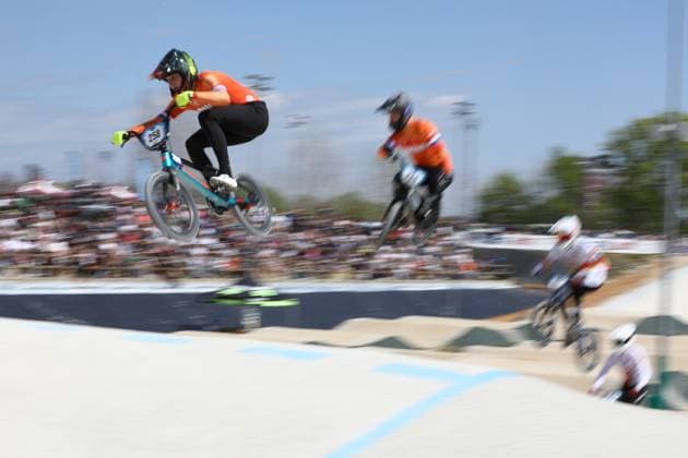 March 30, 2025, Verona, Veneto, Italy: Jason NOORDAM of Netherlands competes in the Men Elite quarterfinal of the UEC BMX European Cup Round 2 in Verona, Italy Verona Italy - ZUMAc179 20250330_zep_c179_074 Copyright: xMickaelxChavetx