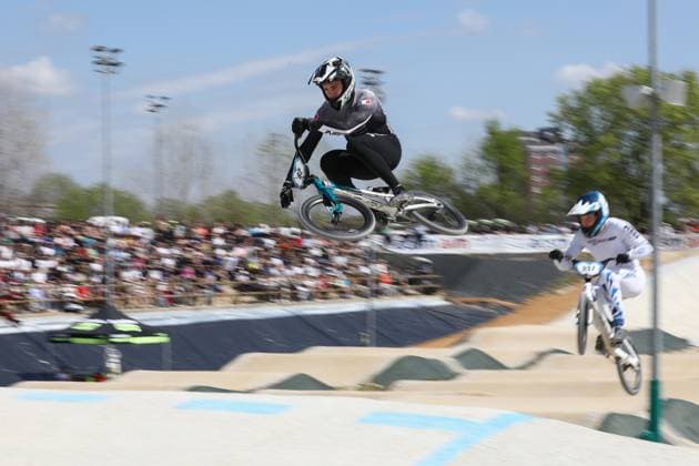 March 30, 2025, Verona, Veneto, Italy: JEREMY RENCUREL of France competes in the Men Elite Last 16 of the UEC BMX European Cup Round 2 in Verona, Italy Verona Italy - ZUMAc179 20250330_zep_c179_092 Copyright: xMickaelxChavetx
