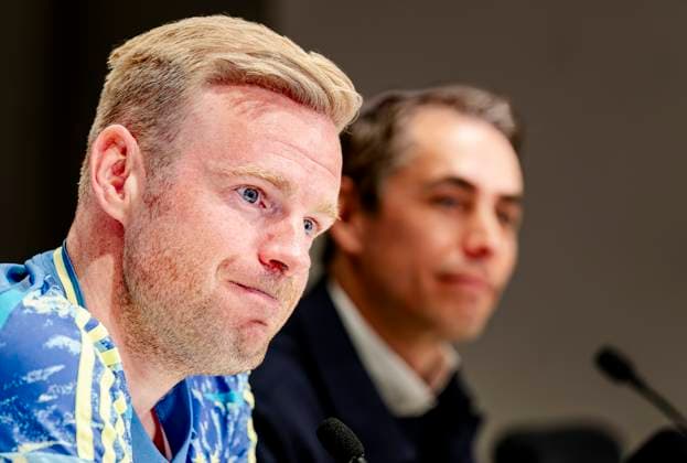 AFC Ajax Amsterdam midfielder Davy Klaassen during te press conference after the match the match PSV Ajax at the Philips stadium for the Dutch Eredivisie season 2024 2025 in EINDHOVEN, Netherlands on 30 march 2025, photo by Marcel van Dorst EYE4images DeFodi Images