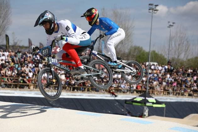 March 30, 2025, Verona, Veneto, Italy: Alexis PIECZANOWSKY of France 511 competes in the Men Under 23 of the UEC BMX European Cup Round 2 in Verona, Italy Verona Italy - ZUMAc179 20250330_zep_c179_096 Copyright: xMickaelxChavetx