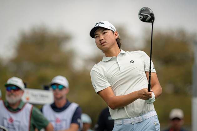 March 30, 2025, Houston, Texas, USA: MIN WOO LEE (AUS) tees off the 1st hole during the final round of the 2025 Texas Children s Houston Open at Memorial Park Golf Course in Houston, Texas, on March 30, 2025. Houston USA - ZUMAp213 20250330_znp_p213_018 Copyright: xLynnxPenningtonx