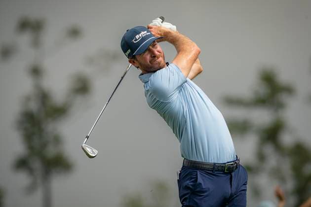 March 30, 2025, Houston, Texas, USA: SAM RYDER (USA) tees off on the 11th hole during the final round of the 2025 Texas Children s Houston Open at Memorial Park Golf Course in Houston, Texas, on March 30, 2025. Houston USA - ZUMAp213 20250330_znp_p213_050 Copyright: xLynnxPenningtonx