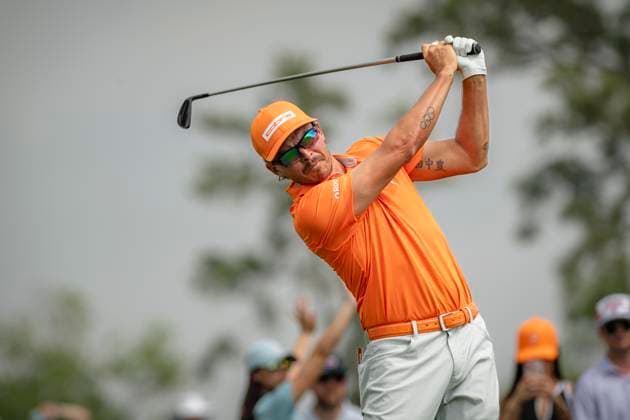 March 30, 2025, Houston, Texas, USA: RICKIE FOWLER (USA) tees off on the 11th hole during the final round of the 2025 Texas Children s Houston Open at Memorial Park Golf Course in Houston, Texas, on March 30, 2025. Houston USA - ZUMAp213 20250330_znp_p213_059 Copyright: xLynnxPenningtonx