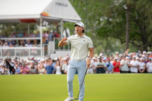 March 30, 2025, Houston, Texas, USA: MIN WOO LEE (USA) wins with a score of -20 at the 2025 Texas Children s Houston Open at Memorial Park Golf Course in Houston, Texas, on March 30, 2025, securing his first PGA, Golf Herren victory. Houston USA - ZUMAp213 20250330_znp_p213_076 Copyright: xLynnxPenningtonx