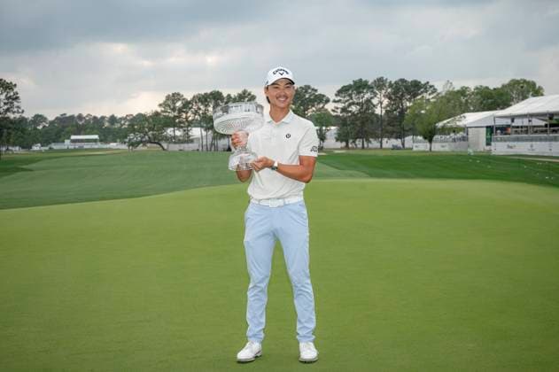 March 30, 2025, Houston, Texas, USA: MIN WOO LEE (USA) wins with a score of -20 at the 2025 Texas Children s Houston Open at Memorial Park Golf Course in Houston, Texas, on March 30, 2025, securing his first PGA, Golf Herren victory. Houston USA - ZUMAp213 20250330_znp_p213_078 Copyright: xLynnxPenningtonx