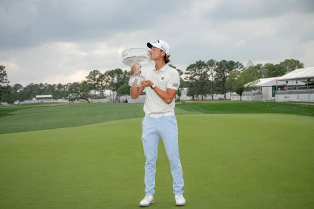 March 30, 2025, Houston, Texas, USA: MIN WOO LEE (USA) wins with a score of -20 at the 2025 Texas Children s Houston Open at Memorial Park Golf Course in Houston, Texas, on March 30, 2025, securing his first PGA, Golf Herren victory. Houston USA - ZUMAp213 20250330_znp_p213_082 Copyright: xLynnxPenningtonx