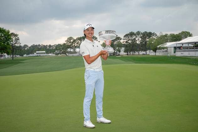 March 30, 2025, Houston, Texas, USA: MIN WOO LEE (USA) wins with a score of -20 at the 2025 Texas Children s Houston Open at Memorial Park Golf Course in Houston, Texas, on March 30, 2025, securing his first PGA, Golf Herren victory. Houston USA - ZUMAp213 20250330_znp_p213_081 Copyright: xLynnxPenningtonx