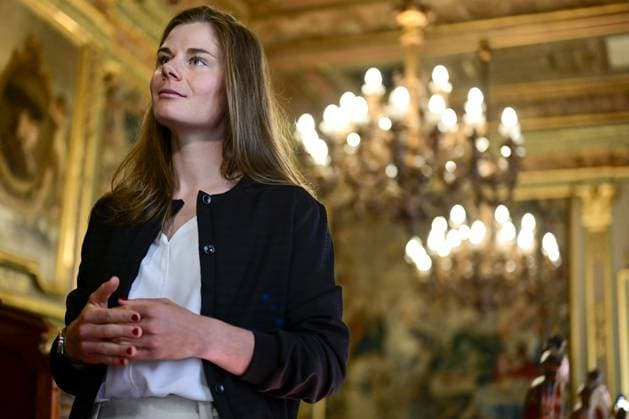 Belgian Lotte Kopecky of SD Worx-Protime pictured ahead of the award ceremony for the National Trophy of Sports Merit 2024 (Trophee National du Merite Sportif - Nationale Trofee voor Sportverdienste), at the Brussels City Hall, Monday 31 March 2025. DIRKxWAEM  x117587862x