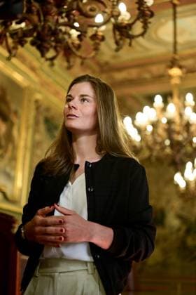Belgian Lotte Kopecky of SD Worx-Protime pictured ahead of the award ceremony for the National Trophy of Sports Merit 2024 (Trophee National du Merite Sportif - Nationale Trofee voor Sportverdienste), at the Brussels City Hall, Monday 31 March 2025. DIRKxWAEM  x117589119x