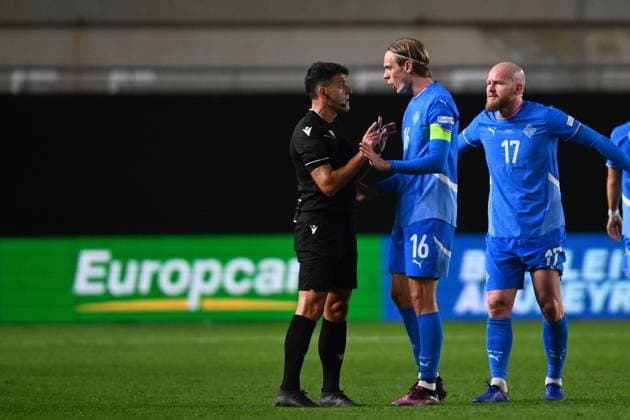 Kosovo v Iceland - UEFA Nations League, Play-offs, 1st Leg Stefan Teitur Thordarson of Iceland is in action during the UEFA Nations League Play-offs 2nd leg game between Iceland and Kosovo at Stadium Nueva Condomina in Murcia, Spain, on March 23, 2025. Murcia Spain  Copyright: xAlexxNicodimx originalFilename:nicodim-icelandk250323_npdwK.jpg