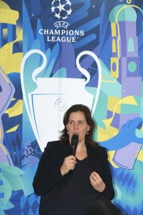 Verena Dietl Mayor of Munich 01 04 2025 Coubertin in the Olympic Park, On 28 05 2025 the Champions Festival starts in the Olympic Park and the highlight of the supporting program around the final of the UEFA Champions League 2025 on 31 May in Munich