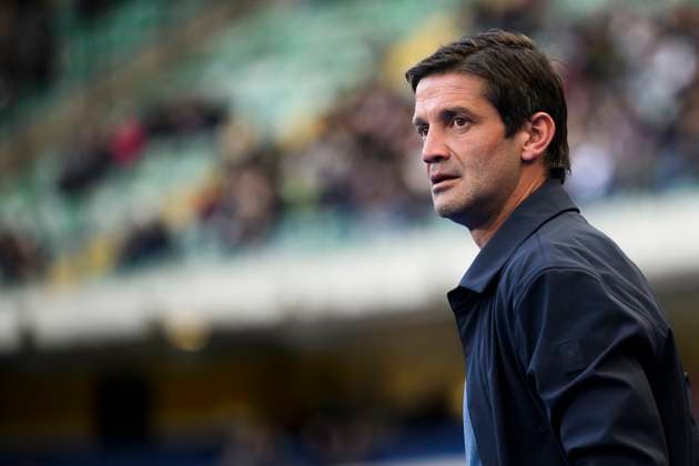 Hellas Verona FC v Parma Calcio - Serie A Cristian Chivu, head coach of Parma Calcio, look on prior to the Serie A football match between Hellas Verona FC and Parma Calcio. Verona Italy Copyright: xNicolòxCampox