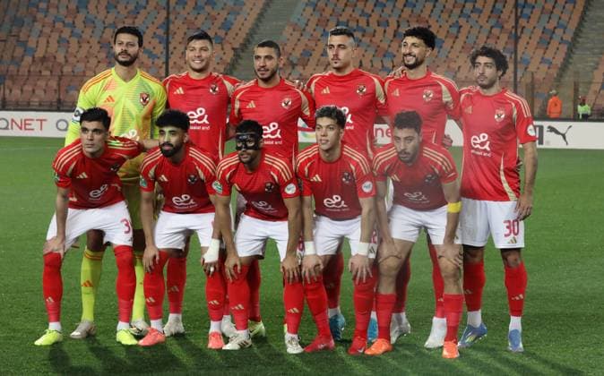 CAF Champions League - Quarter Final - First Leg - Al Ahly vs Al Hilal Omdurman Al Ahly team soccer players pose before during the CAF Champions League Quarter Final First Leg match between Al Ahly vs Al Hilal Omdurman, in Cairo, Egypt,April 01 2025. Cairo Egypt Copyright: xMatrixxImagesx xKhaledxElfiqix 