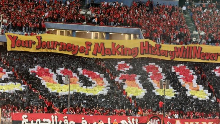 CAF Champions League - Quarter Final - First Leg - Al Ahly vs Al Hilal Omdurman Al Ahly fans cheer before during the CAF Champions League Quarter Final First Leg match between Al Ahly vs Al Hilal Omdurman, in Cairo, Egypt,April 01 2025. Cairo Egypt Copyright: xMatrixxImagesx xKhaledxElfiqix 