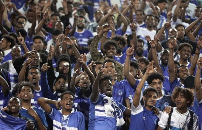 CAF Champions League - Quarter Final - First Leg - Al Ahly vs Al Hilal Omdurman Al Hilal Omdurman fans cheer before during the CAF Champions League Quarter Final First Leg match between Al Ahly vs Al Hilal Omdurman, in Cairo, Egypt,April 01 2025. Cairo Egypt Copyright: xMatrixxImagesx xKhaledxElfiqix 