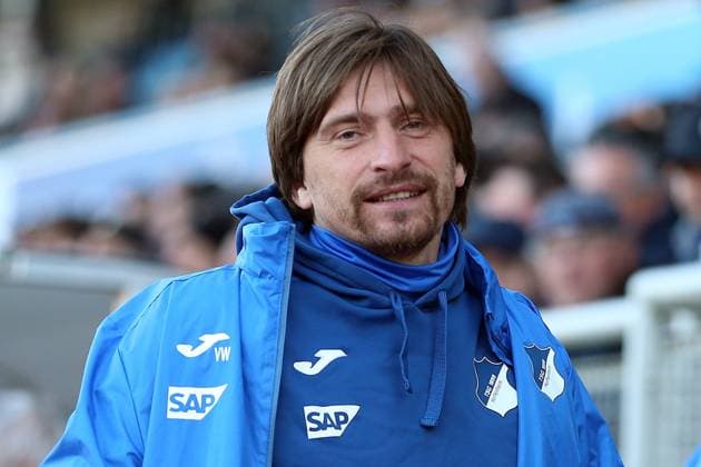 01 04 2025, xrekx, Soccer Regionalliga Suedwest, Eintracht Trier TSG Hoffenheim U23 v l Vincent Wagner Coach TSG Hoffenehim II laughs, smiles, positive, satisfied, laughs, smiles, positive, satisfied before the match DFL DFB REGULATIONS PROHIBIT ANY USE OF PHOTOGRAPHS as IMAGE SEQUENCES and or QUASI VIDEO Trier