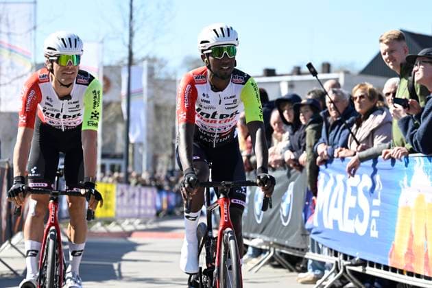 Dwars door Vlaanderen 2025 - Men Elite WAREGEM, BELGIUM - APRIL 02 : Girmay Biniam (ERI) of Intermarche - Wanty pictured during the 79th edition of the UCI World Tour Dwars door Vlaanderen Men Elite cycling race with start in Roeselare and finish in Waregem after 184,2 km on April 2, 2025 in Waregem, Belgium, 02 04 2025 ( motor drive Kenny Verfaillie - Waregem Belgium  Copyright: xJanxDexMeuleneirx
