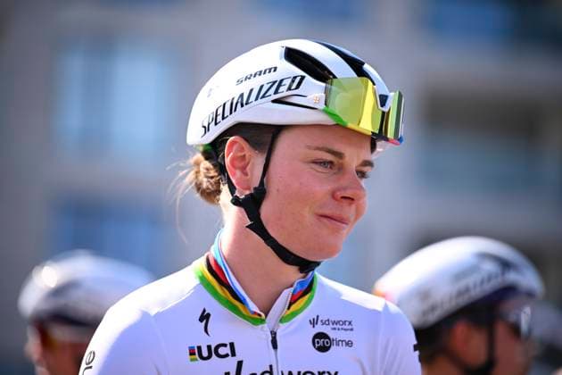 Dwars door Vlaanderen 2025 - Women Elite WAREGEM, BELGIUM - APRIL 02 : Kopecky Lotte (BEL) of Team SD Worx - Protime during the Women Elite UCI 1.Pro Flanders Classics Dwars door Vlaanderen Women cycling race with start in Waregem and finish in Waregem (128,5 km) on April 02, 2025 in Waregem, Belgium, 02 04 2025 ( Motordriver Tom Van De Maele & Waregem Belgium  Copyright: xTomasxSiskx