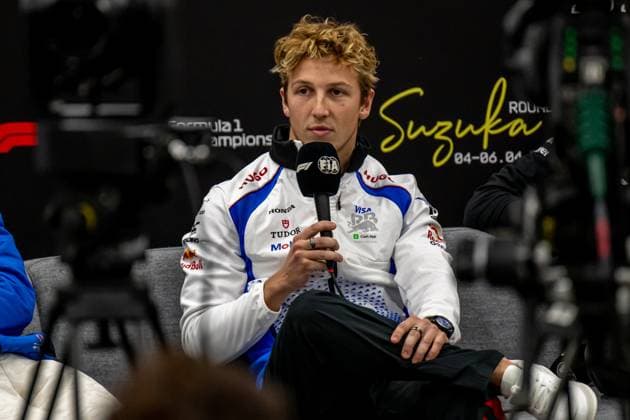SUZUKA, JAPAN: Liam Lawson, racing for the Racing Bulls team during the 2025 Formula 1 Japanese Grand Prix at the Suzuka International Racing Course in Suzuka, Japan