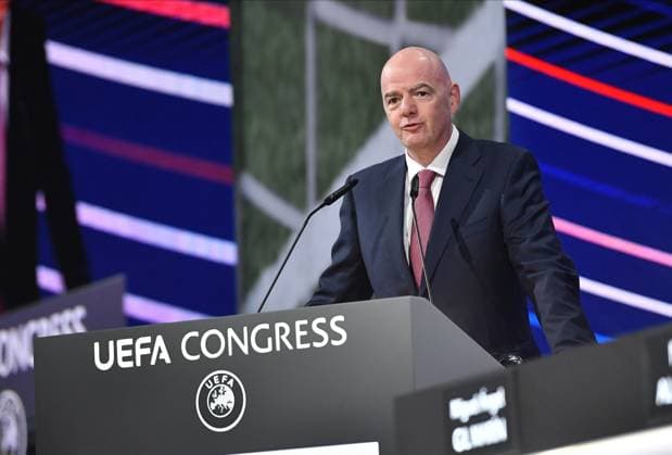 UEFA CONGRESS UEFA Congress in Belgrade Sava Centre. GIANNI INFANTINO Belgrade, 03.04.2025. foto: MN Press Photo FOOTBALL, UEFA CONGRESS Belgrade Sava Centre Serbia Copyright: xMarkoxMetlasx xMNxPressx