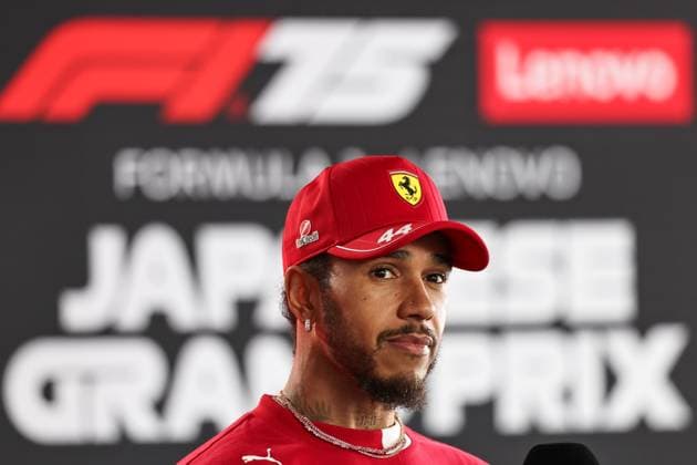 F1 Grand Prix Of Japan - Previews Lewis Hamilton of Great Britain and Scuderia Ferrari looks on in the TV Pen during previews ahead of the F1 Grand Prix of Japan at Suzuka Circuit in Suzuka, Japan, on April 3, 2025. Suzuka Mie Japan  Copyright: xPaddockerx originalFilename:paddocker-f1grandp250403_npqKp.jpg