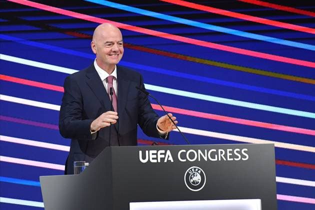 Sport Bilder des Tages 49th UEFA CONGRESS GIANNI INFANTINO president of FIFA 49th UEFA Congress at Sava center, Belgrade 03.04.2025. Foto: Fudbal, UEFA, 49th Congress Belgrade Sava centar Serbia Copyright: xMarkoxMetlas xMNxPressx