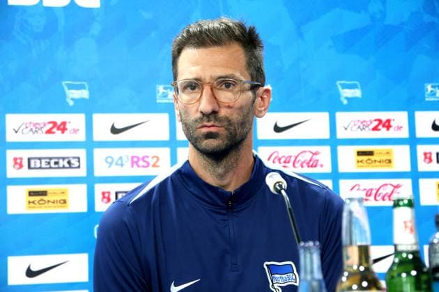 DEU, DFL, 2 FBL Hertha BSC, PK, 03 04 2025, Sportforum, Berlin, DEU, DFL, 2 FBL Hertha BSC, PK, im Bild Co Trainer Andre Mijatovic Hertha BSC Berlin DFL regulations prohibit any use of Photographs as image sequences and or quasi video Foto Juergen Engler nordphoto GmbH nordphotoxGmbHx xEngler nph00076
