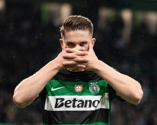 Viktor Gyökeres scores Sporting™s second goal during the Taca de Portugal semi-final match between Sporting and Rio Ave at Estadio JosÃ Alvalade, in Lisbon, Portugal. (Diogo Sautchuk) Copyright: xDiogoxSautchukx