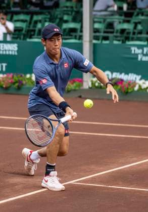 April 3, 2025, Houston, Tx, United States of America: KEI NISHIKORI in the tennis match between Kei Nishikori (JPN) and Christopher Eubanks (USA) during U.S. Men s Clay Court Championships on April 3, 2025 at the River Oaks Country Club in Houston, Texas. Houston United States of America - ZUMAw132 0809032261st Copyright: xTomxWalkox