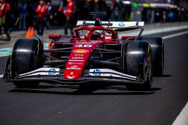 SUZUKA, JAPAN: Charles Leclerc, racing for the Ferrari team during the 2025 Formula 1 Japanese Grand Prix at the Suzuka International Racing Course in Suzuka, Japan