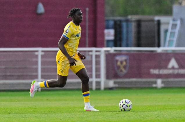 West Ham United u21s v Crystal Palace u21s, London, UK - 4 Apr 2025 Hindolo Mustapha of Crystal Palace U21, U 21 s during the Premier League 2 match between West Ham United u21s and Crystal Palace u21s at Rush Green Training Ground, London on 4 Apr 2025 ( London Rush Green Training Ground London England Copyright: xAlanxStanford PPAUKx PPA-177744