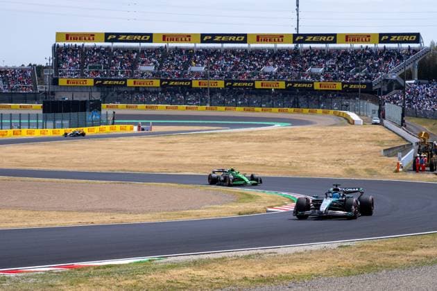 Formula 1 Japanese Grand Prix - GP Free Practice 1 and 2 - Suzuka George Russell (Gbr) Of Mercedes-Amg Petronas F1 Team 63 and Gabriel Bortoleto (Bra) Of Kick Sauber 5 during the Formula 1 Lenovo Japanese Grand Prix 2025 on Saturday at the Suzuka International Circuit, Suzuka, Japan on April 5, 2025. Photo by Antoine Lapeyre ABACAPRESS.COM Suzuka Japan  Copyright: xLapeyrexAntoine ABACAx
