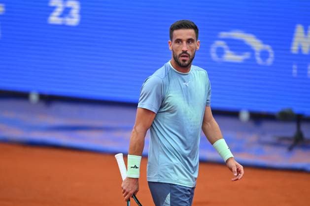 Tiriac Open, tennis, tenis, open, bucharest, damir dzumhur, pedro martinez Damir Dzumhur of Bosnia in action against Pedro Martinez of Spain during the Tiriac Open game in Bucharest, Romania, April 04, 2025. Alex Nicodim Imago Images Copyright: xAlexxNicodimx