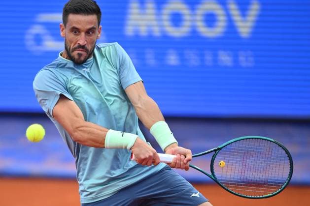 Tiriac Open, tennis, tenis, open, bucharest, damir dzumhur, pedro martinez Damir Dzumhur of Bosnia in action against Pedro Martinez of Spain during the Tiriac Open game in Bucharest, Romania, April 04, 2025. Alex Nicodim Imago Images Copyright: xAlexxNicodimx