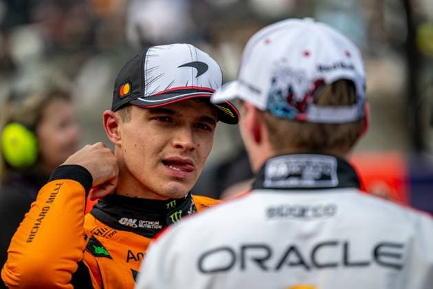 SUZUKA, JAPAN: Lando Norris, racing for the McLaren F1 team during the 2025 Formula 1 Japanese Grand Prix at the Suzuka International Racing Course in Suzuka, Japan