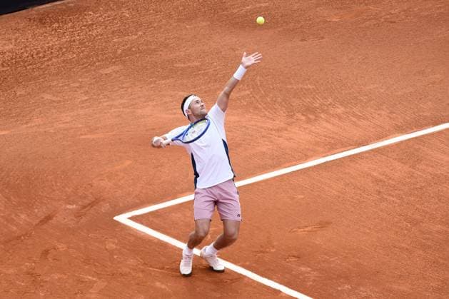 TENNIS : Bastide Medical UTS Nimes - 05 04 2025 NIMES, FRANCE : Casper RUUD Â« The Ice Man Â» (NOR) vs. Andrey RUBLEV Â« Rublo Â» lors de la demi-finale du Bastide Medical UTS Nimes, 2eme evenement du tournoi 2025 de l™Ultimate Tennis Showdown, le 5 avril 2025. NimesFrance  Copyright: xValentinaxClaretx